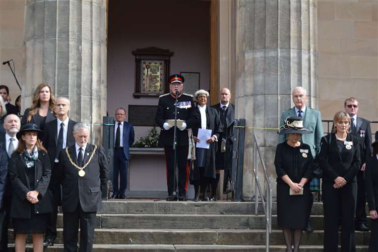 Moray dignitaries and Councillors mark the proclamation of King Charles III as the new monarch.Moray dignitaries and Councillors mark the proclamation of King Charles III as the new monarch. The event, taking place on the Plainstones, saw Lord Lieutenant of Moray Major General Seymour Monro introduce Sheriff Olga Pasportnikov to read the proclamation.