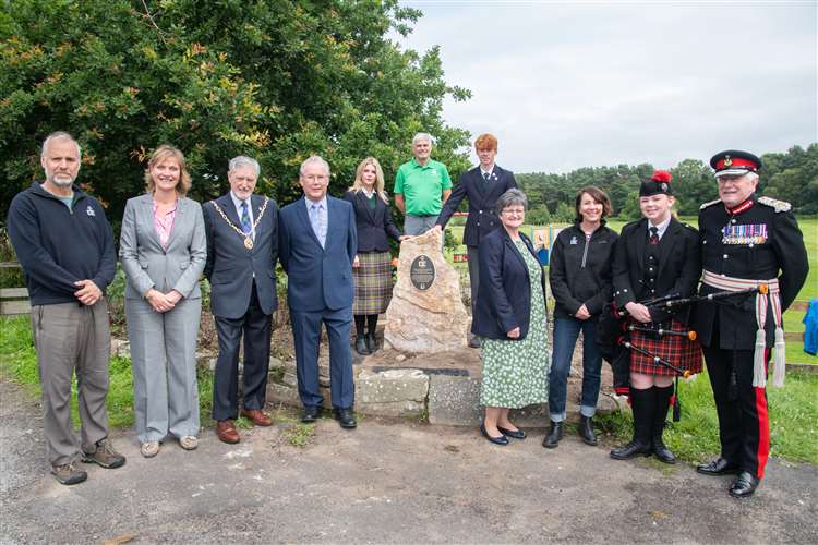 A Duke of Edinburgh Award stone was unveiled in Duffus - which marks the final of five DofE stones which form a trail around Moray.