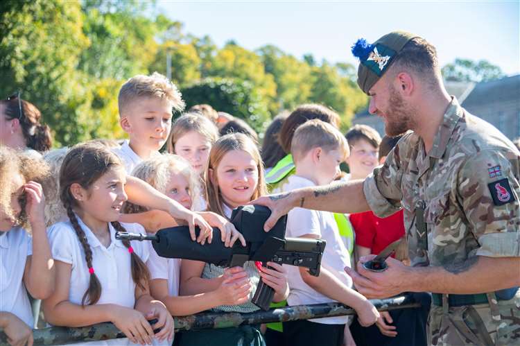 To celebrate the 30th anniversary of the formation of The Highlanders (Seaforth, Gordons and Camerons), the Scots soldiers led a march along the High Street in Forres