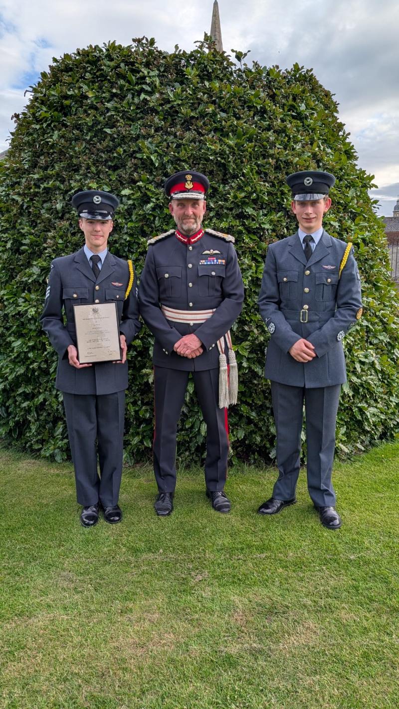 The Lord Lieutenant thanked the departing LL’s cadet, WO Fraser Cordiner for his year of service