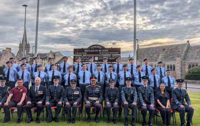 The team 446 Forres Squadron Air Training Corps on parade